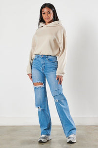 Distressed Wide Leg Jeans - In Your Space Boutique