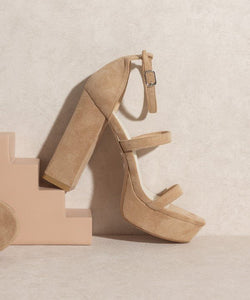 OASIS SOCIETY Raelynn Suede Platform Heels - In Your Space Boutique