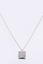 Load image into Gallery viewer, Twist ring and square pendant necklace set  silver
