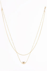 2 layers oval pendant necklace - In Your Space Boutique