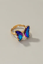 Load image into Gallery viewer, Butterfly ring with adjustable brass band - In Your Space Boutique
