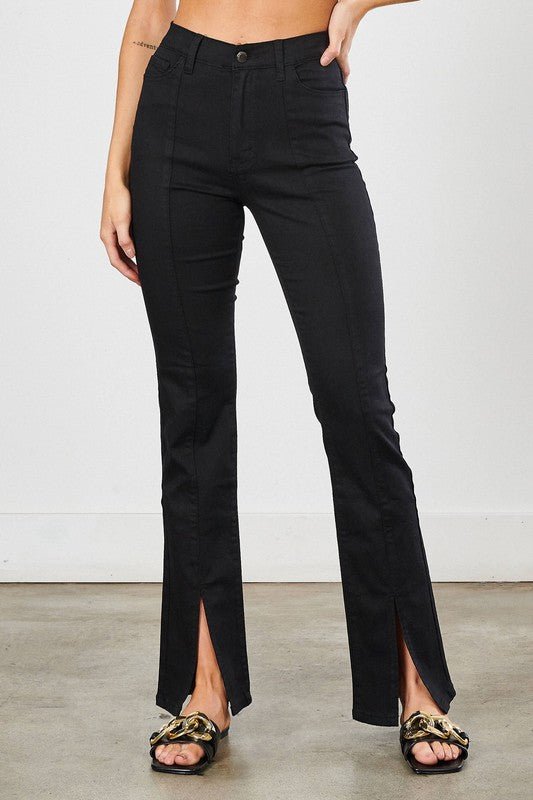 Front Slit Slim Bootcut - In Your Space Boutique