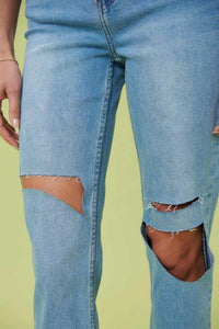High Rise Distressed Wide Leg Jeans - In Your Space Boutique