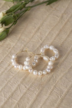 Load image into Gallery viewer, Natural pearl hoop ring and earring set - In Your Space Boutique
