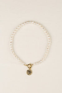 Natural pearl with coin pendant necklace - In Your Space Boutique